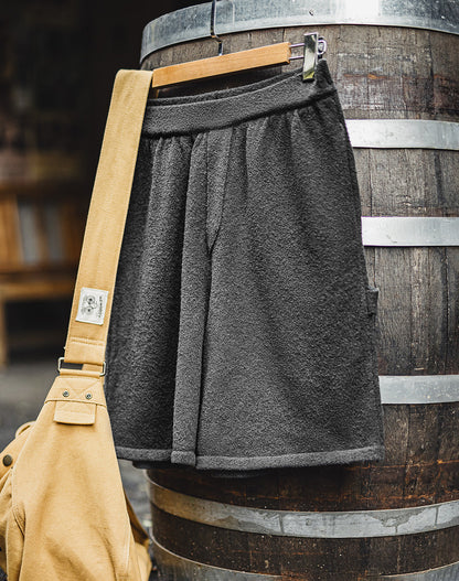 American Gray And Black Heavy Silhouette Breathable Guard Men's Shorts - Harmony Gallery