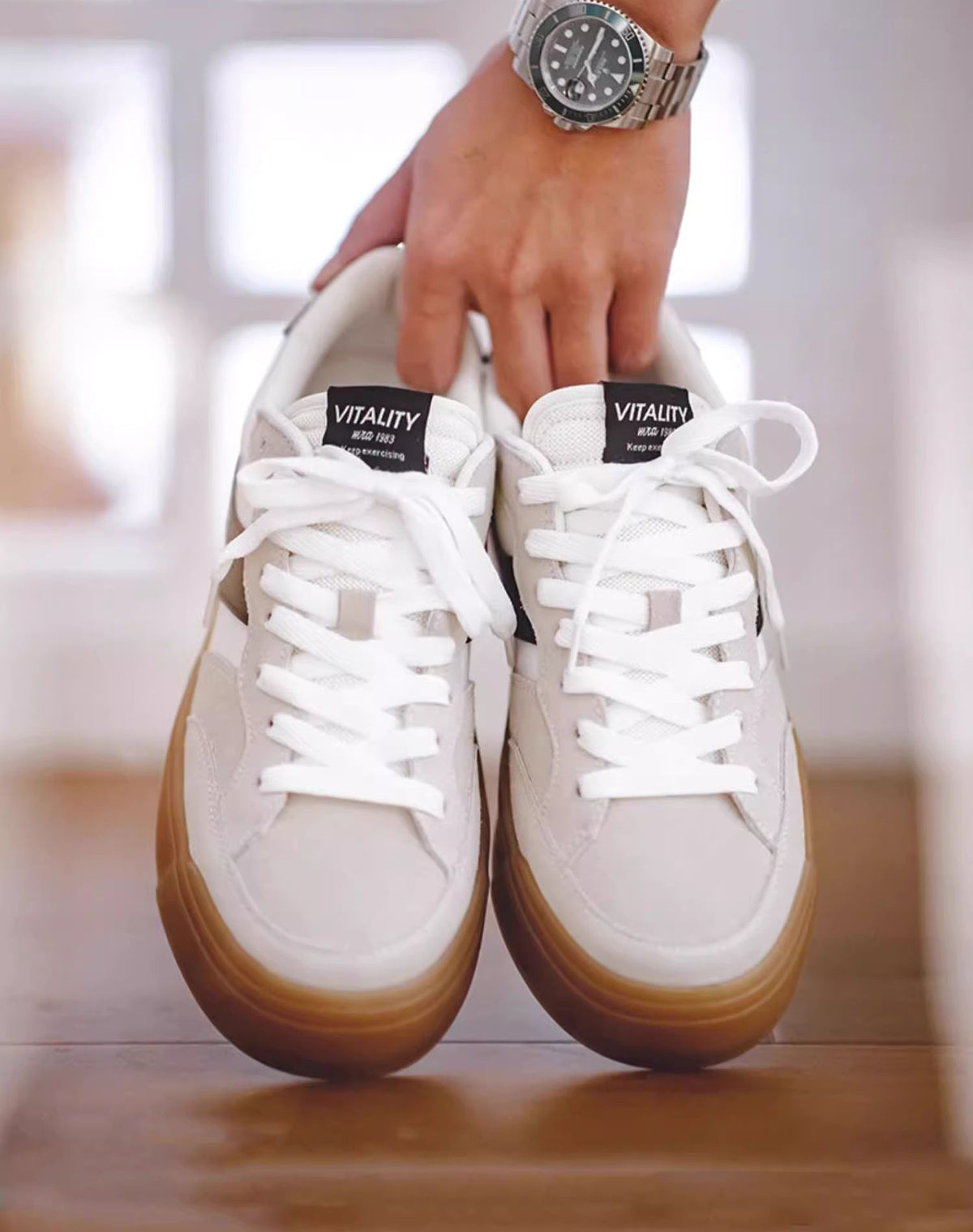 American Retro Versatile Moral White Flat Men's Sports Shoes - Harmony Gallery