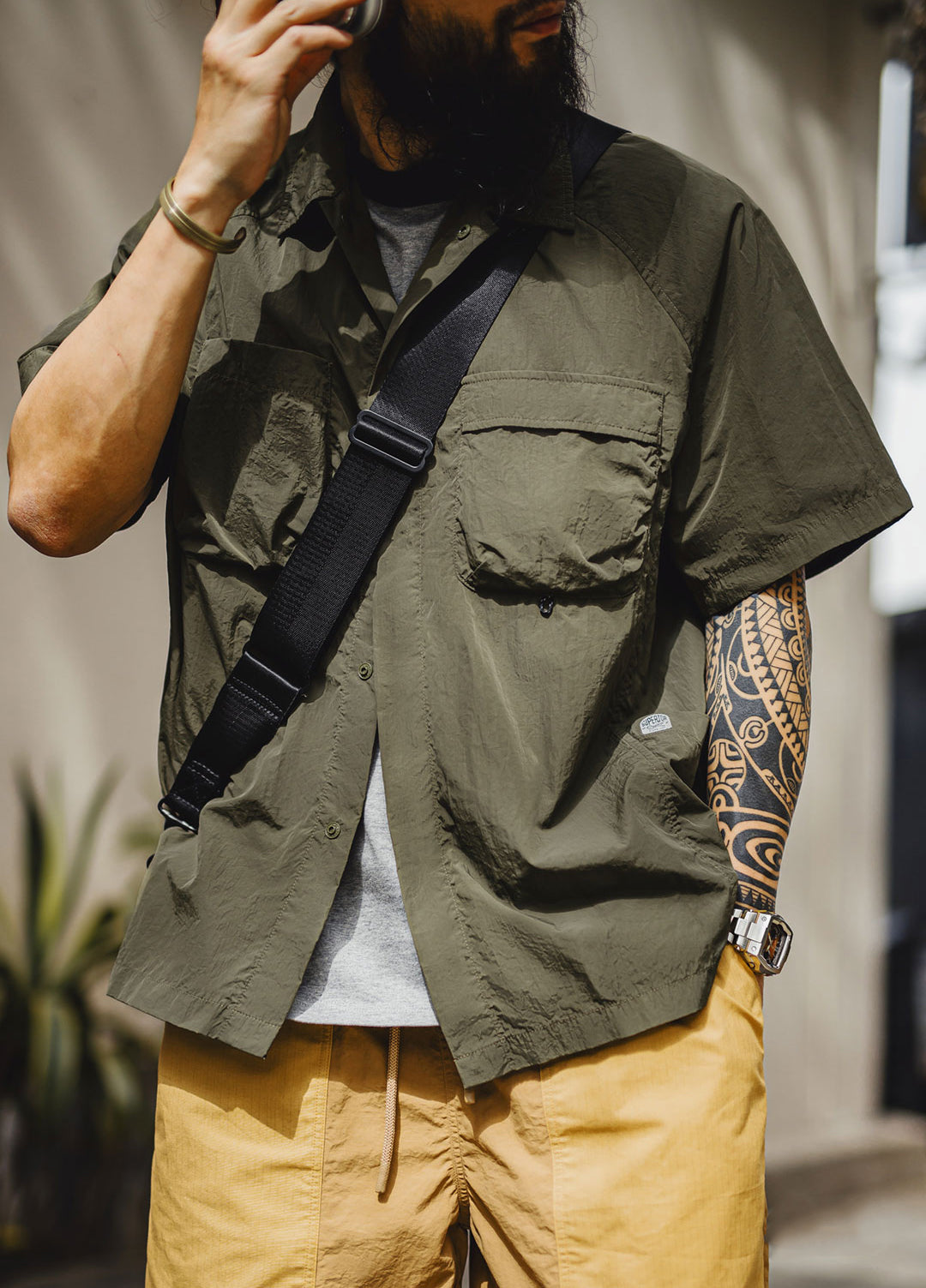 American Mountain Outdoor Quick-Drying Texture Thin Pocket Men's Shirt - Harmony Gallery