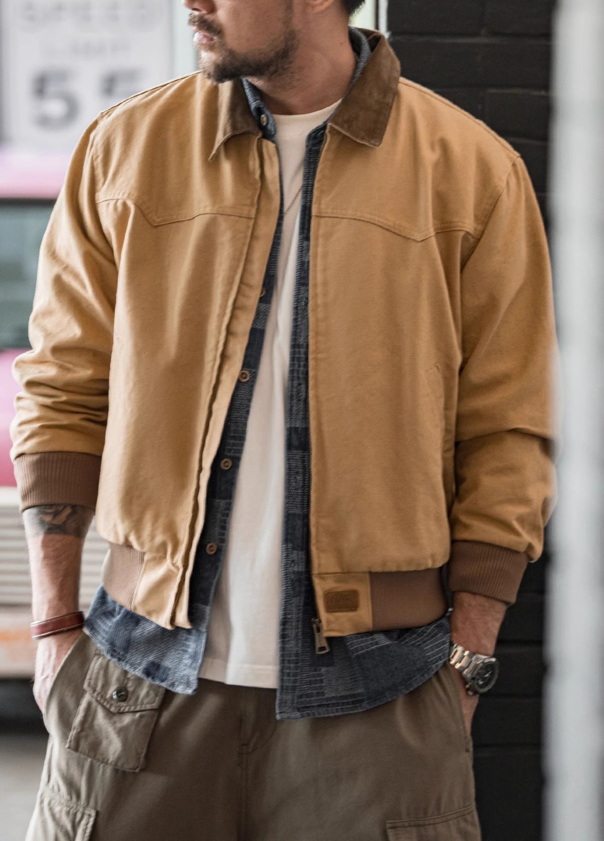 American Retro Heavy Canvas Washed Cotton Short  Men's Jacket - Harmony Gallery