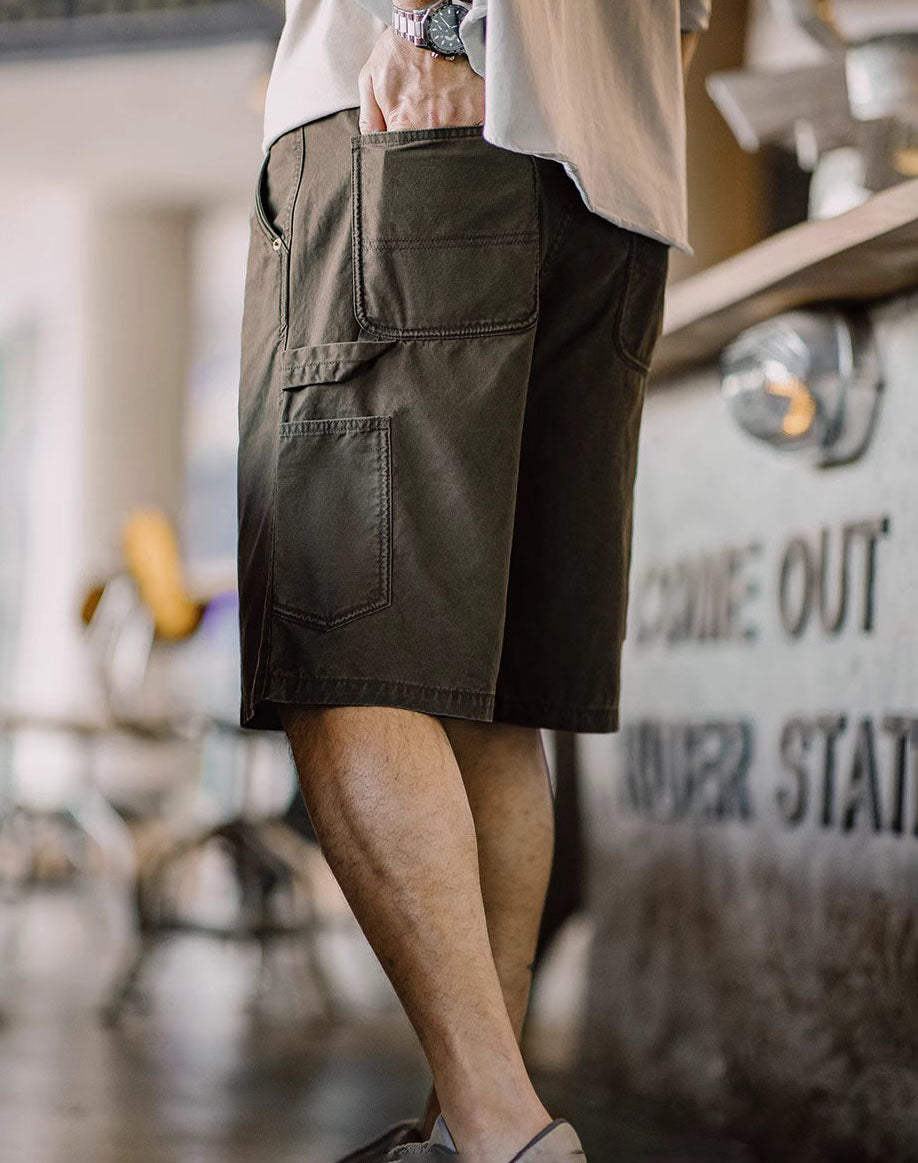American Retro Old Lumberjack Multi-Pocket Cotton Quarte Men's Shorts - Harmony Gallery