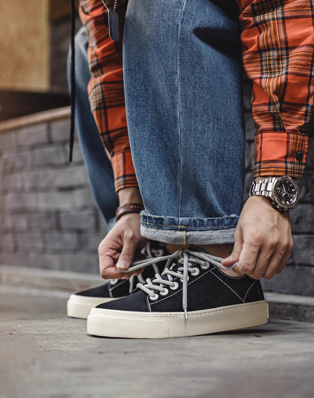 Canvas Thick-Soled Suede Low-Top Height-Enhancing Sports Men's Canvas Shoes - Harmony Gallery