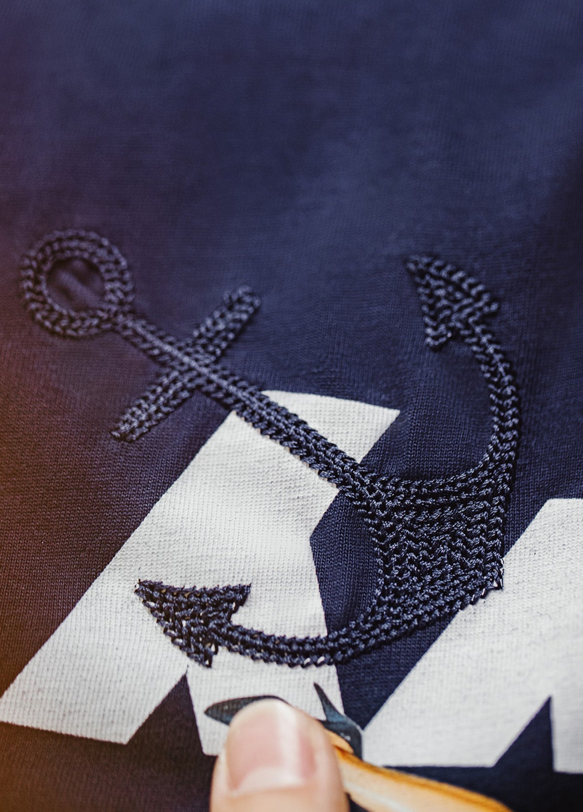 American Retro Heavyweight Embroidery Print Ribbed Collar Men's T-Shirt - Harmony Gallery
