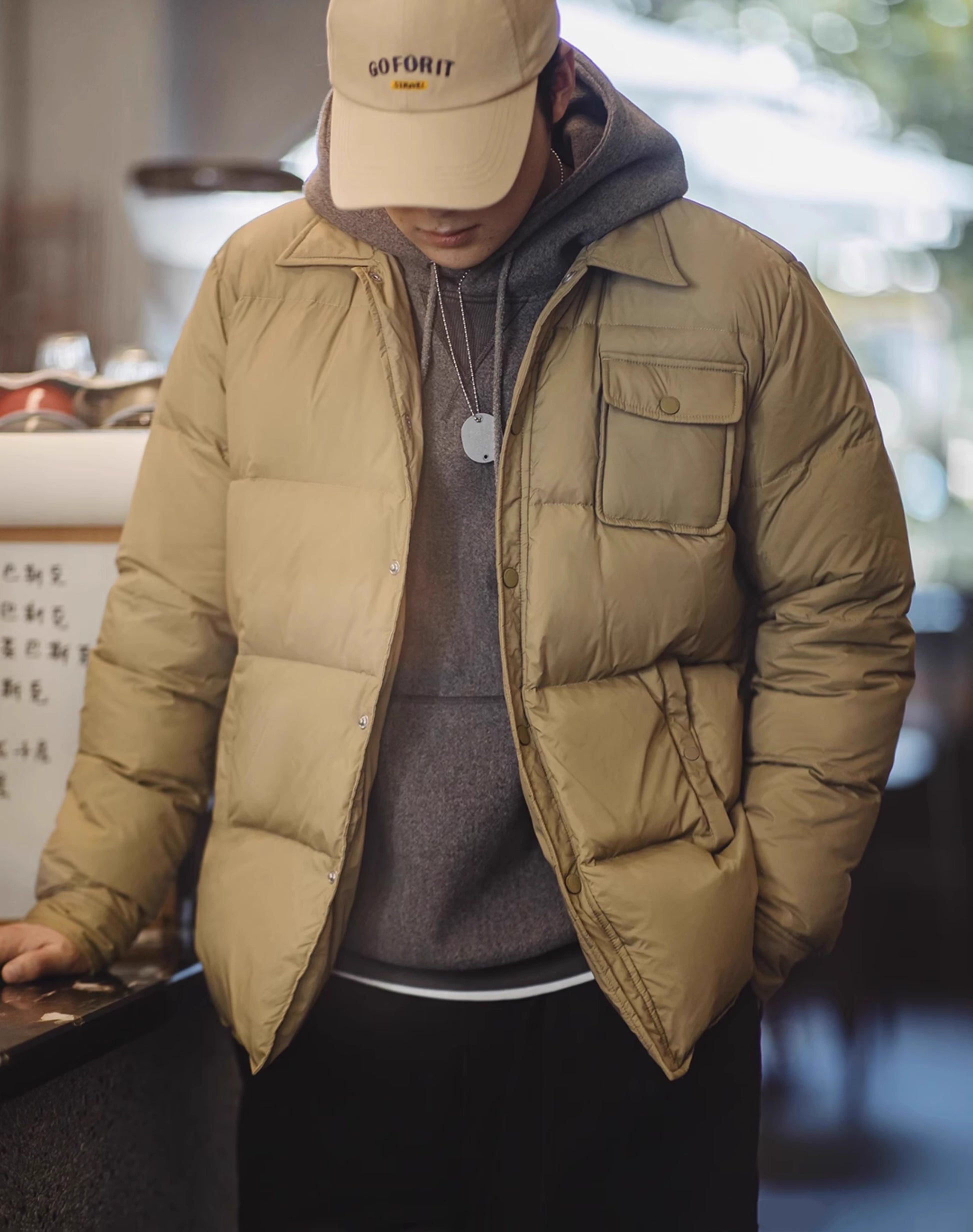 American Casual 90 Lightweight Down Warm Bread Outside Men's Jacket - Harmony Gallery