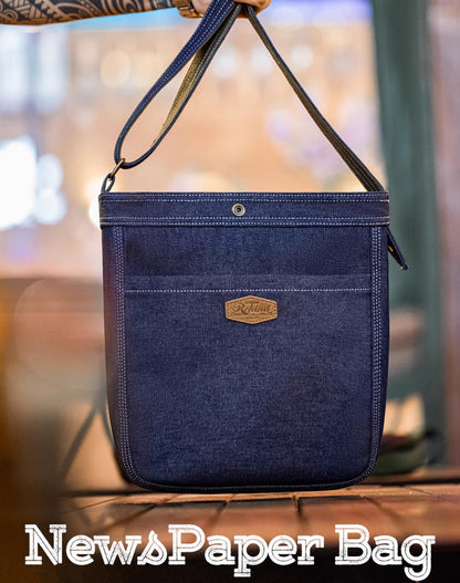 American Retro Exposed Line Denim Washed Messenger Newsboy Men's Bag - Harmony Gallery