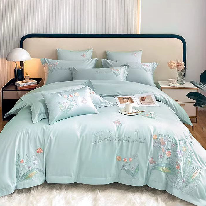 Nordic Light Luxury Princess Cotton Embroidered Four-Piece Bed Set - Harmony Gallery