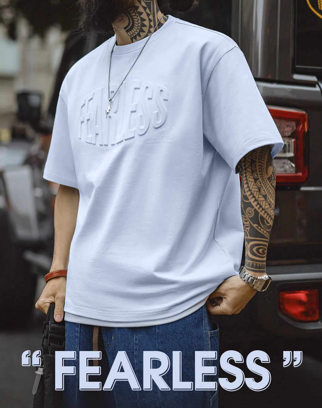 American 3D Printed Steel Light Blue Breathable High Street Sleeves Men's T-Shirt - Harmony Gallery