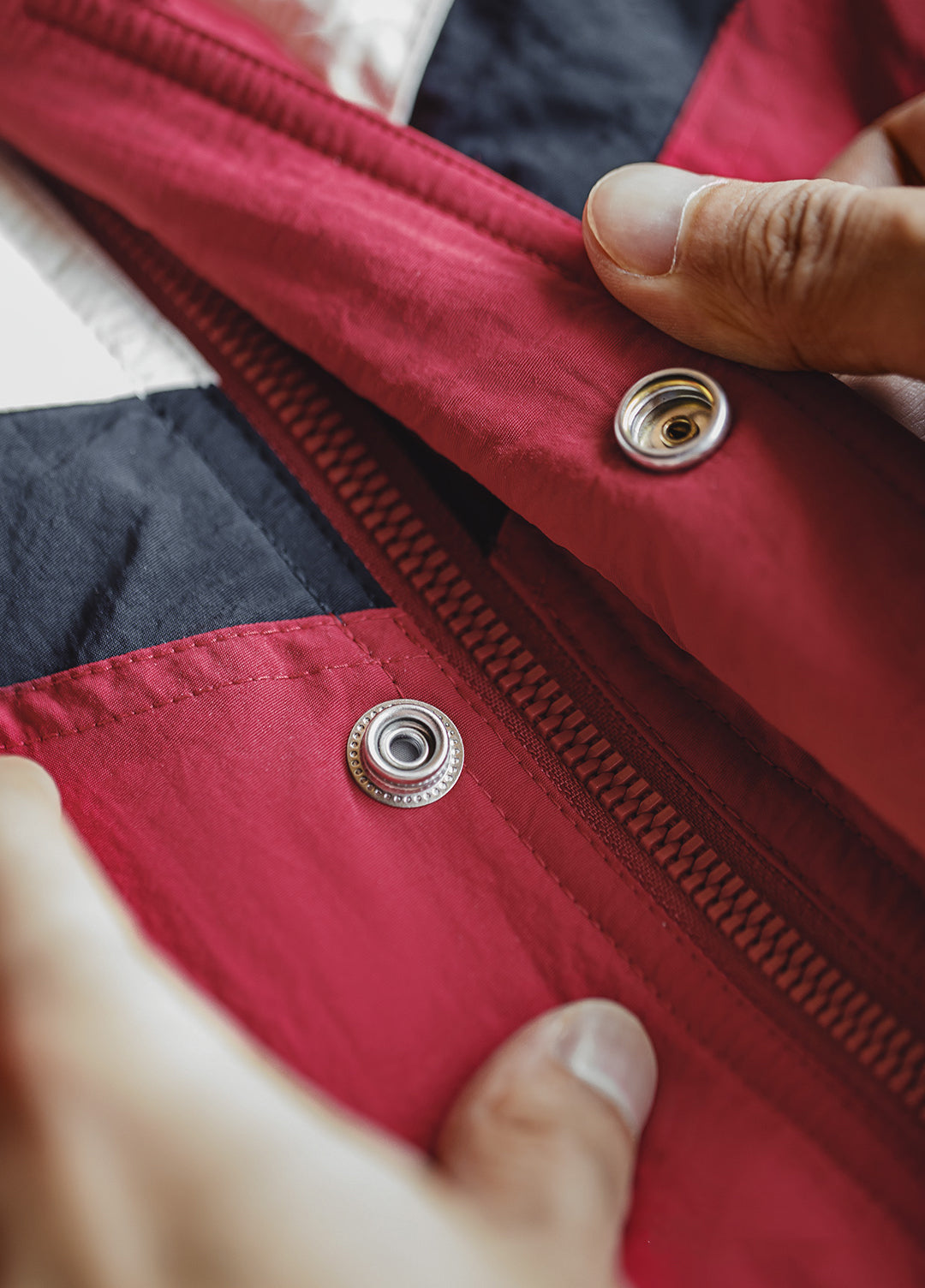 American Patchwork Racing With Red Collar Thickened Warm Cotton Men's Jacket - Harmony Gallery