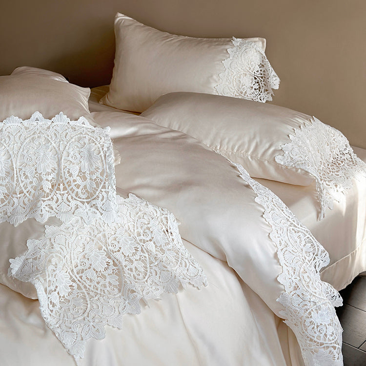 French Romantic Lace Cool Double-Sided Tencel Four-Piece Bed Set - Harmony Gallery