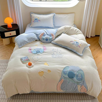 Disney Cute Stitch Washed Pure Cotton Four-piece Bed Set - Harmony Gallery