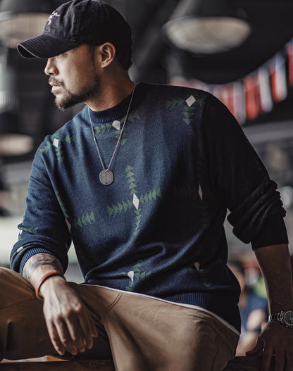 American Retro Geometric Plaid Knitted College Pullover Men's Sweater - Harmony Gallery