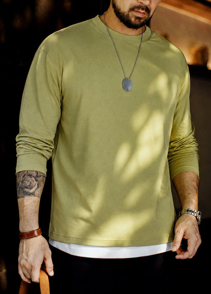 American Solid Color Mint Base Quick-Dry Top Inner Layer Men's Sweater - Harmony Gallery