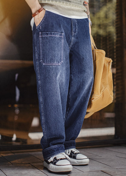 American Bamboo Washed Denim Straight Leg Slightly Tapered Men's Jeans