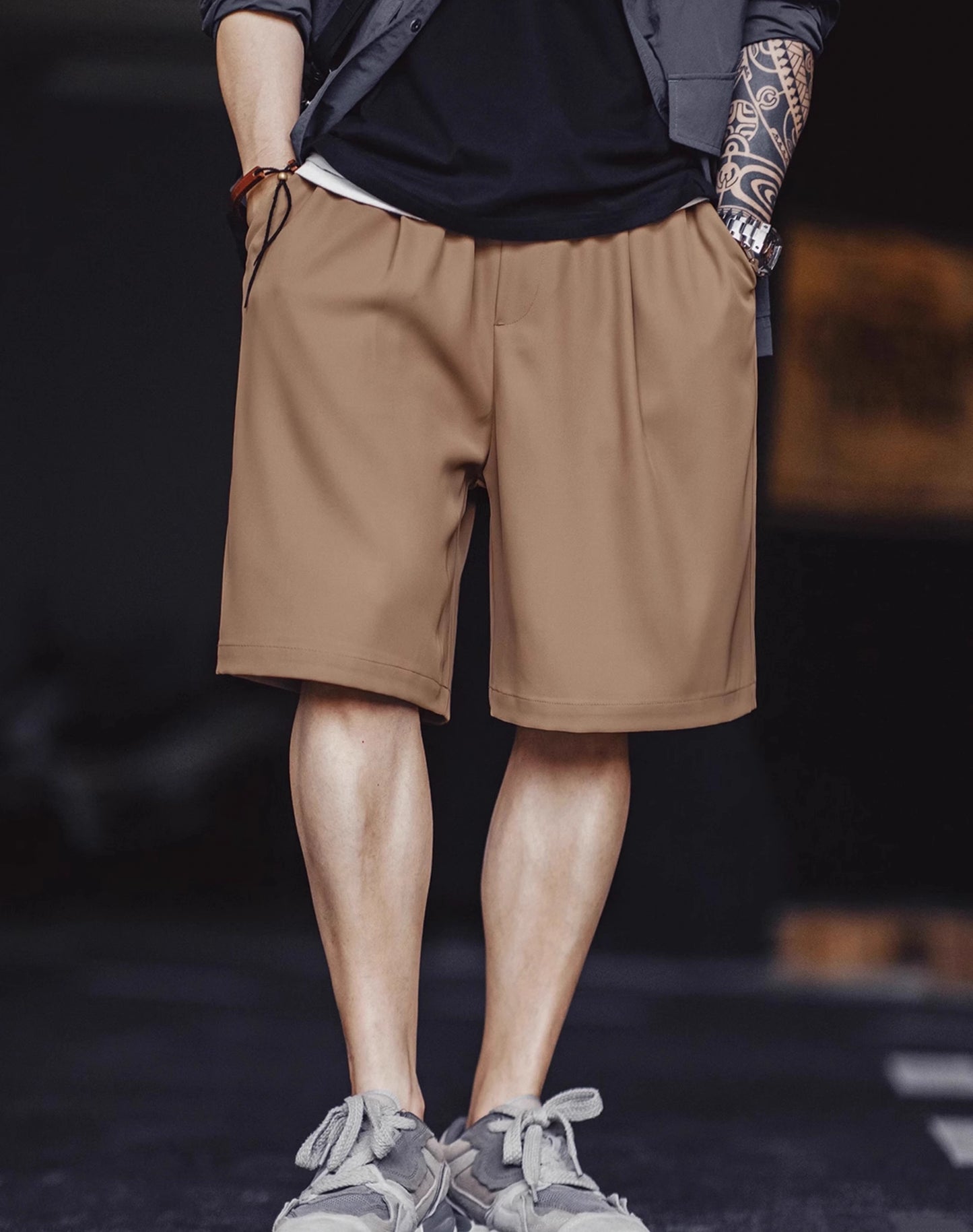 American No-Iron Anti-Wrinkle Drape Loose Five-Fifth Men's Shorts - Harmony Gallery