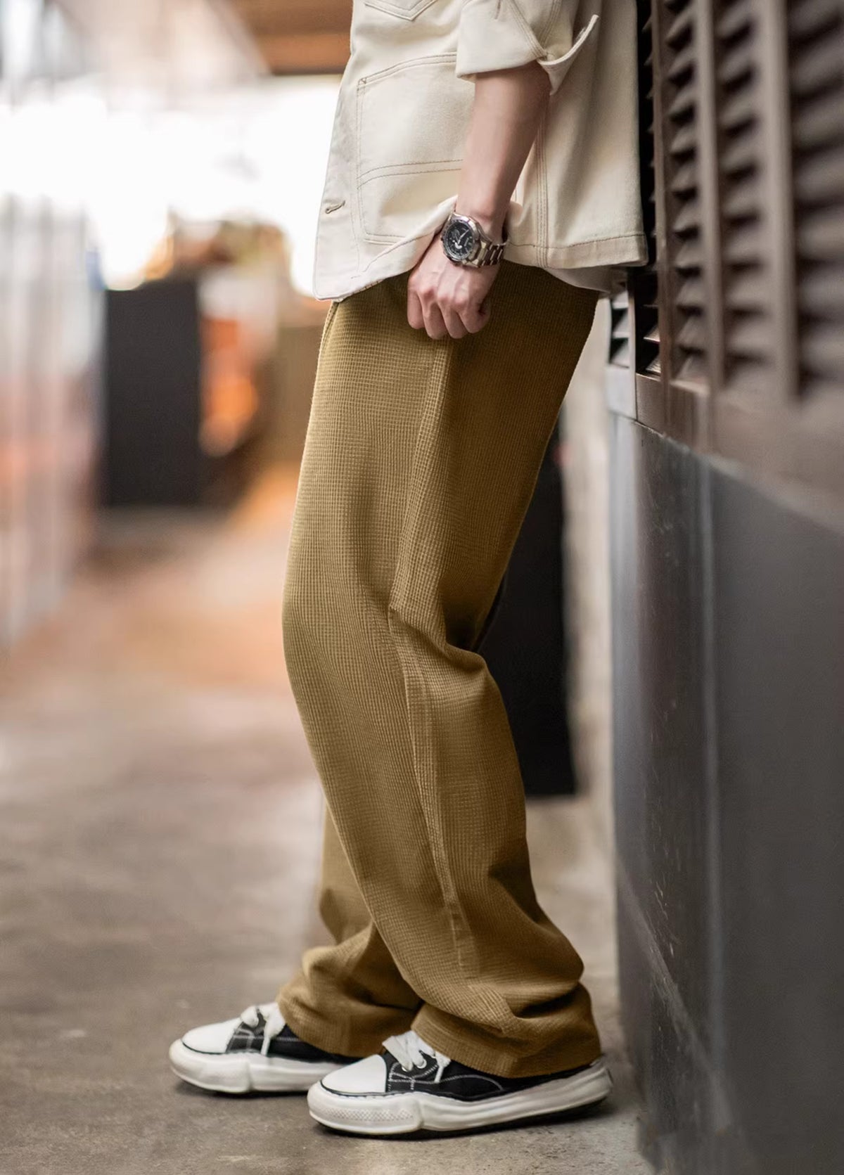American Retro Corn Corduroy Texture Loose Cotton Straight Men's Trousers - Harmony Gallery