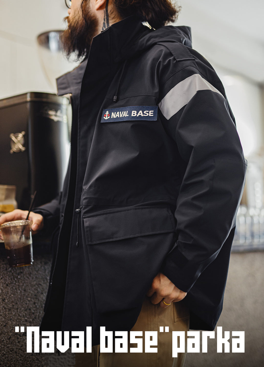 American Retro Navy Parka Windbreaker Windproof Men's Jacket - Harmony Gallery