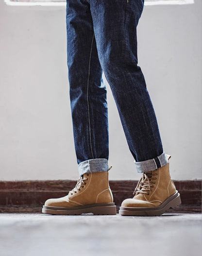 American Retro Maillard Mid-Top Versatile Men's Work Boot - Harmony Gallery