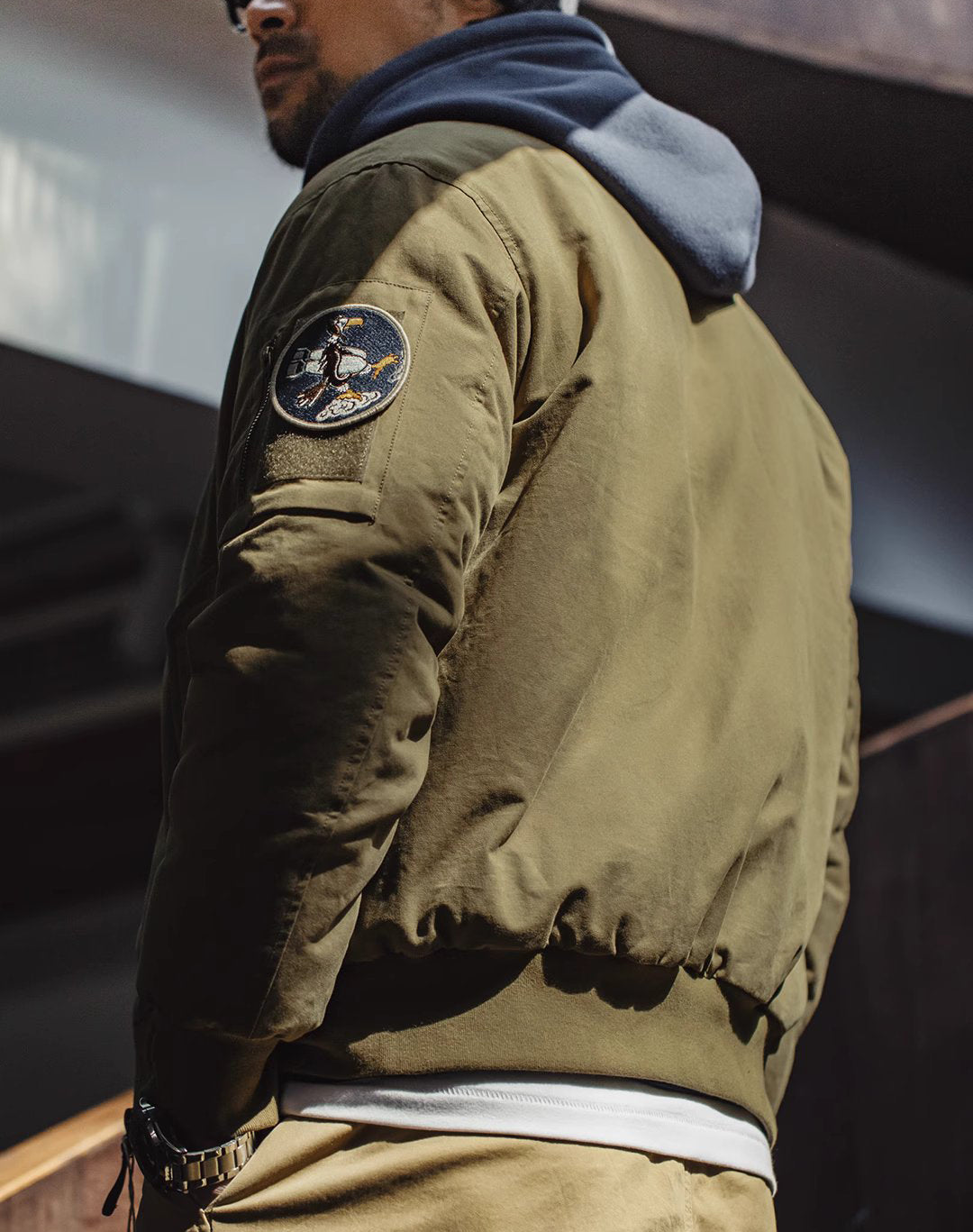 American Retro Reversible MA1 Bomber Cotton Baseball Men's Jacket - Harmony Gallery