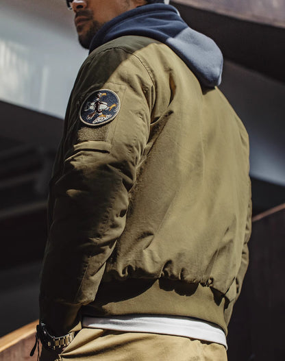 American Retro Reversible MA1 Bomber Cotton Baseball Men's Jacket - Harmony Gallery