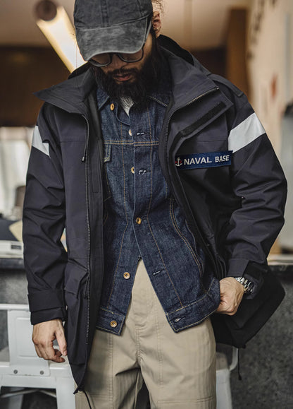American Retro Navy Parka Windbreaker Windproof Men's Jacket - Harmony Gallery