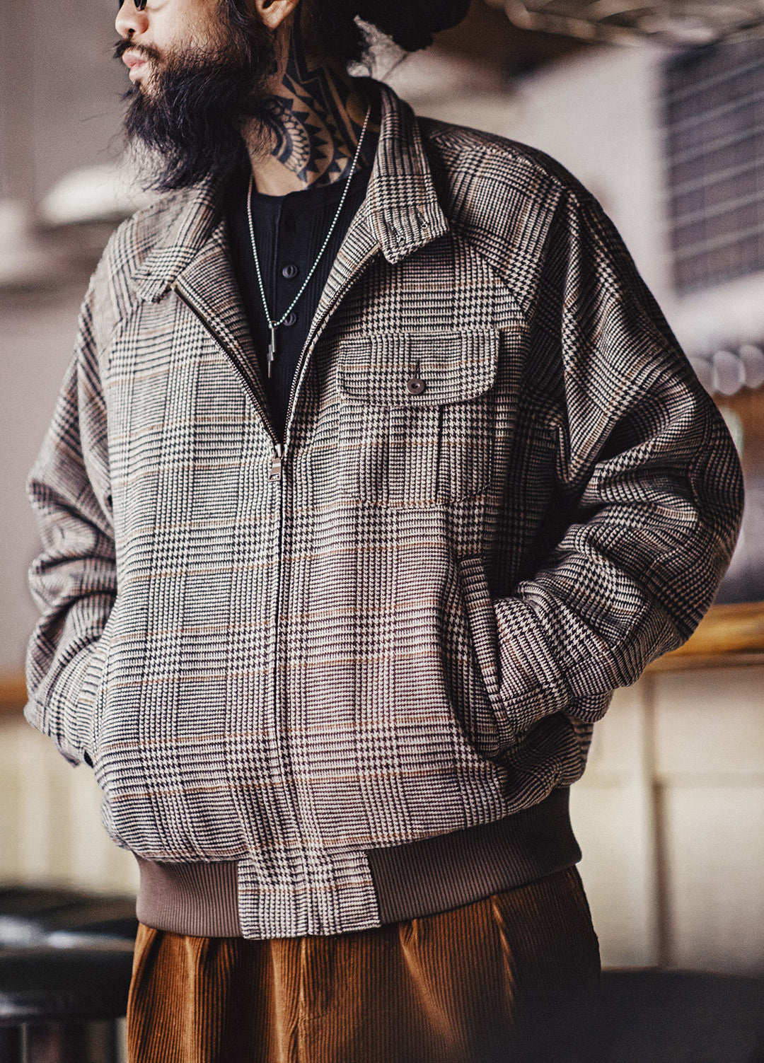 American Houndstooth Harrington G9 Old Money Harrington Men's Jacket