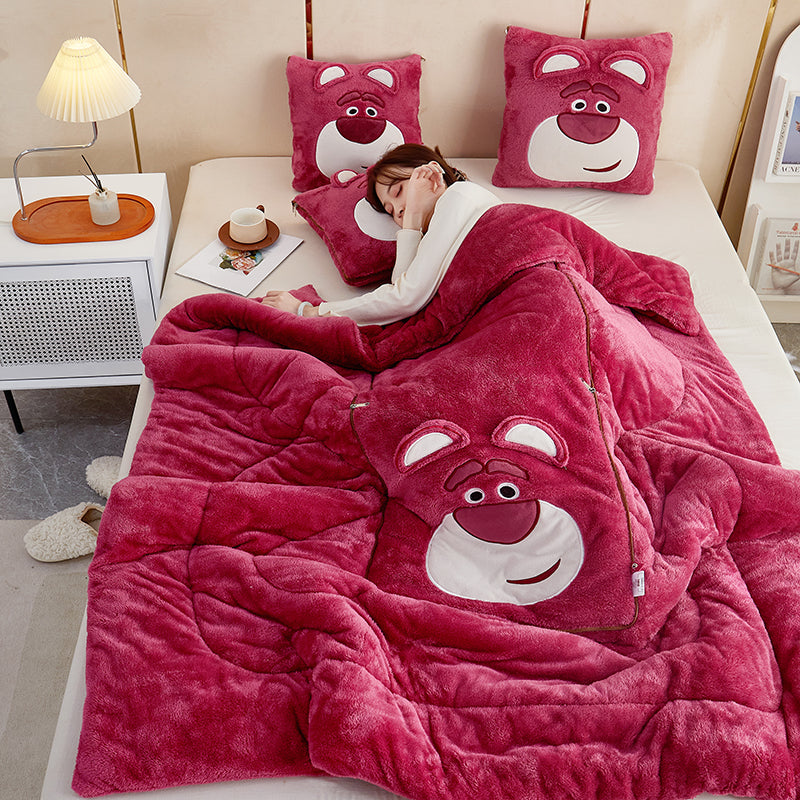 Cuddly Character Plush Comforter Set with Matching Pillows for Sweet Dreams - Harmony Gallery