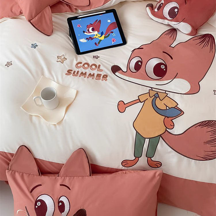 Disney Cartoon Zootopia Nick Washed Four-piece Pure Cotton - Harmony Gallery