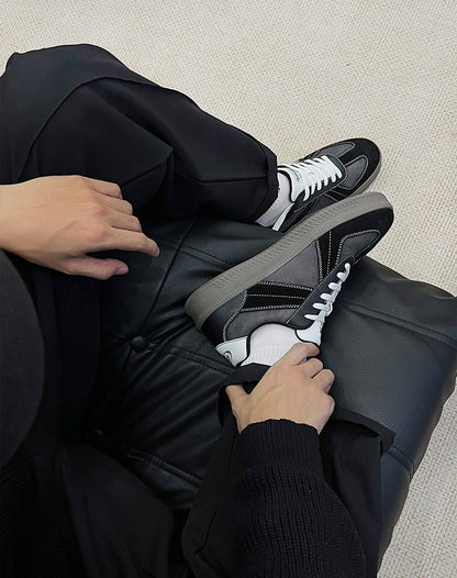 German Retro Thick-Soled Sports Small Black All-Match Men's Casual Shoes - Harmony Gallery