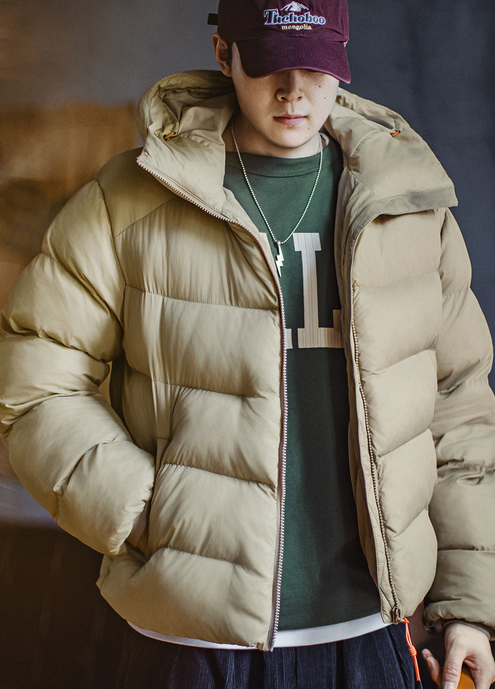 American Stand Collar Cotton Mountain Outdoor Soft shell Quilted Short Men's Jacket - Harmony Gallery