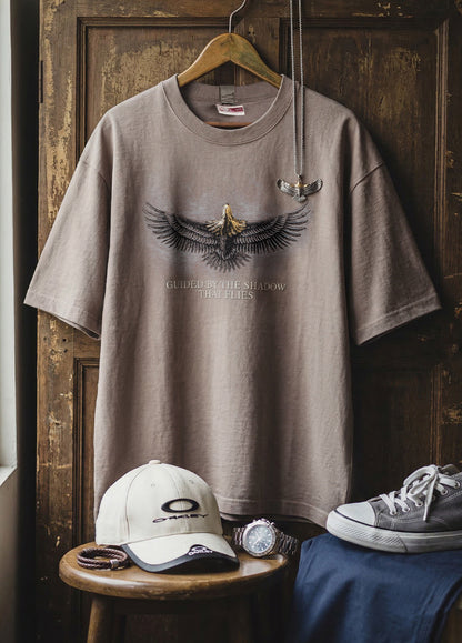 American Retro Design Falcon Print Summer Cool and Rebellious Men's T-Shirt