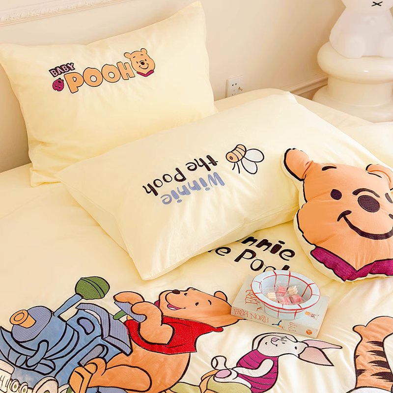 Disney Winnie The Pooh Park Washed Pure Cotton Four-piece Bed Set - Harmony Gallery