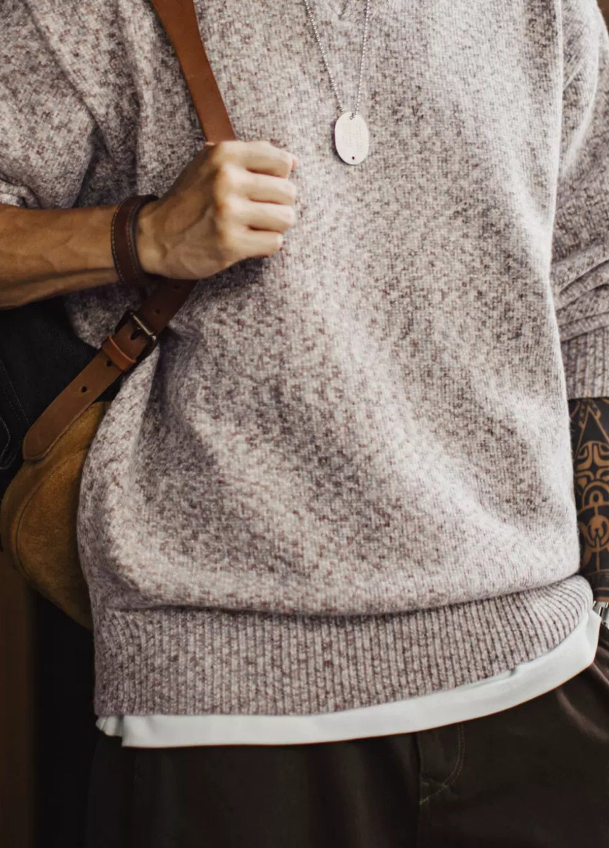 American Seagull Neck Polo Old Money Knit Pullover Relaxed Men's Sweater - Harmony Gallery