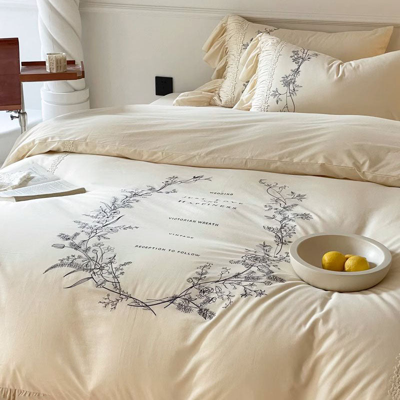 French Light Luxury High-End Four-Piece Princess Cotton Bed Set - Harmony Gallery
