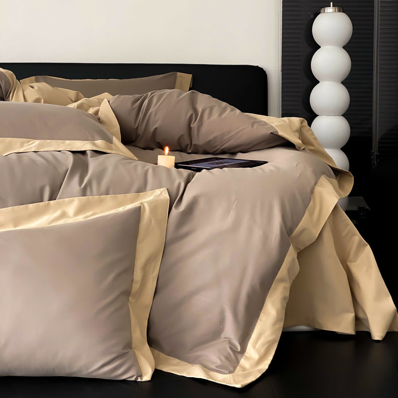 Light Luxury Pure Cotton Brushed Four-Piece Thickened Bed Set - Harmony Gallery