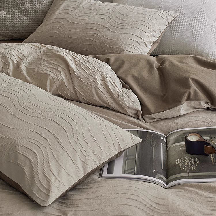 Light Luxury And High-End Curve Jacquard Four-Piece Cotton Bed Set - Harmony Gallery