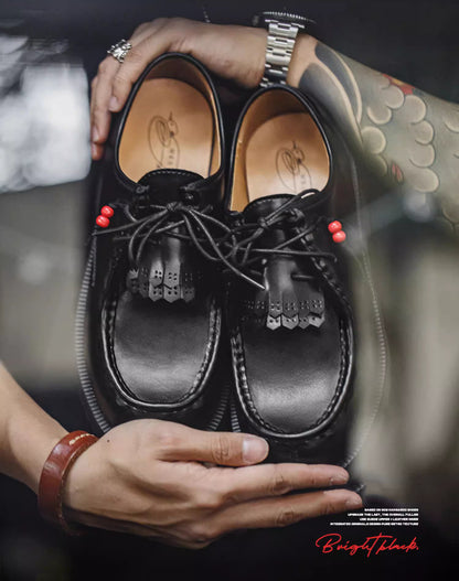 Retro Casual Workwear Postman Maillard Leather Men's Dress Shoes - Harmony Gallery