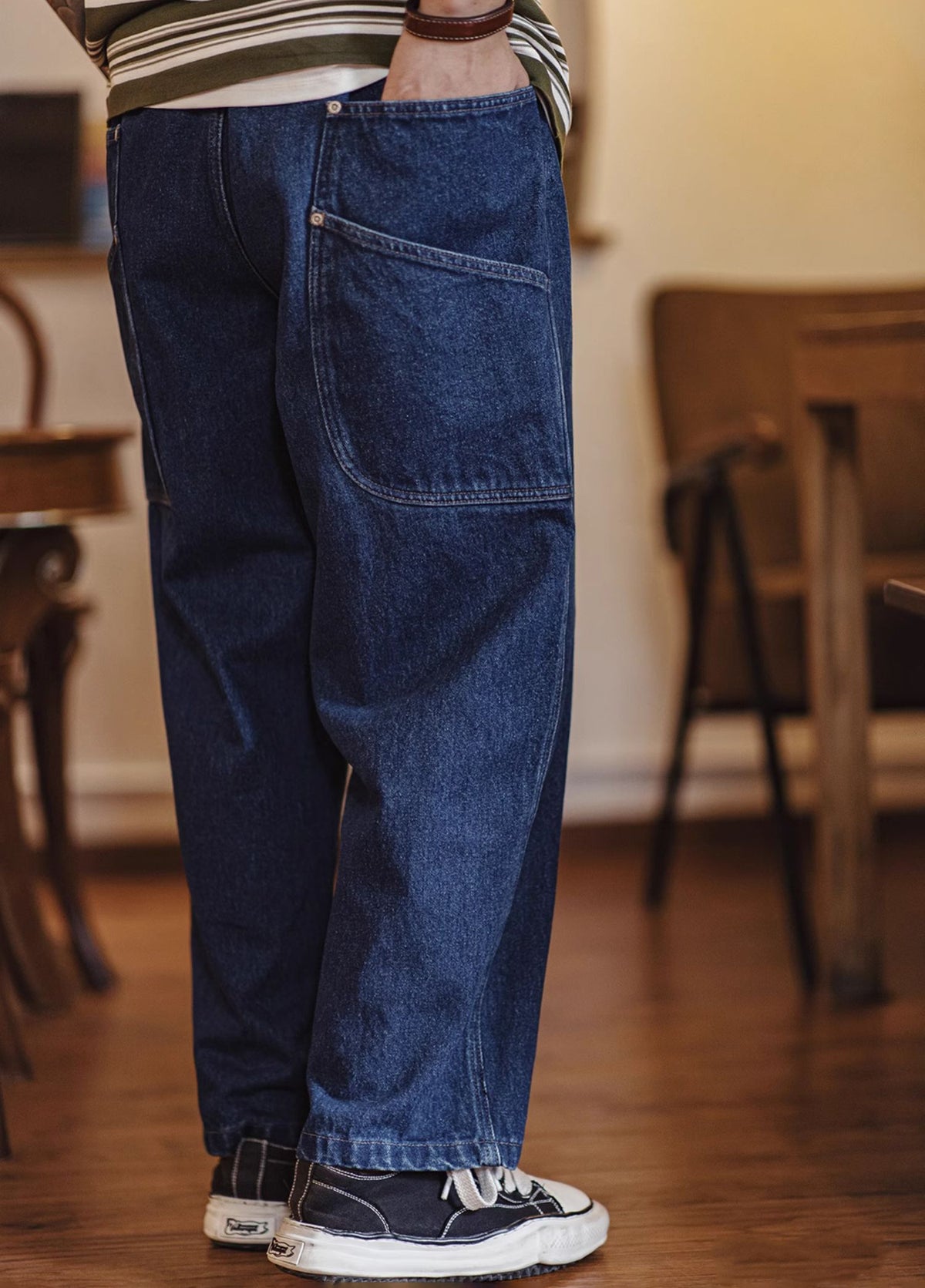American Retro Heavy Washed Logging Wide-Leg Men's Jeans - Harmony Gallery