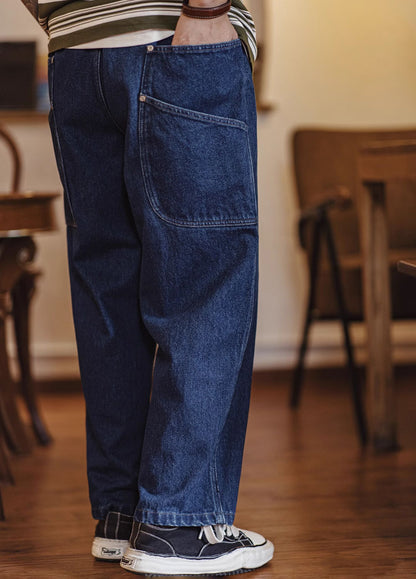 American Retro Heavy Washed Logging Wide-Leg Men's Jeans - Harmony Gallery