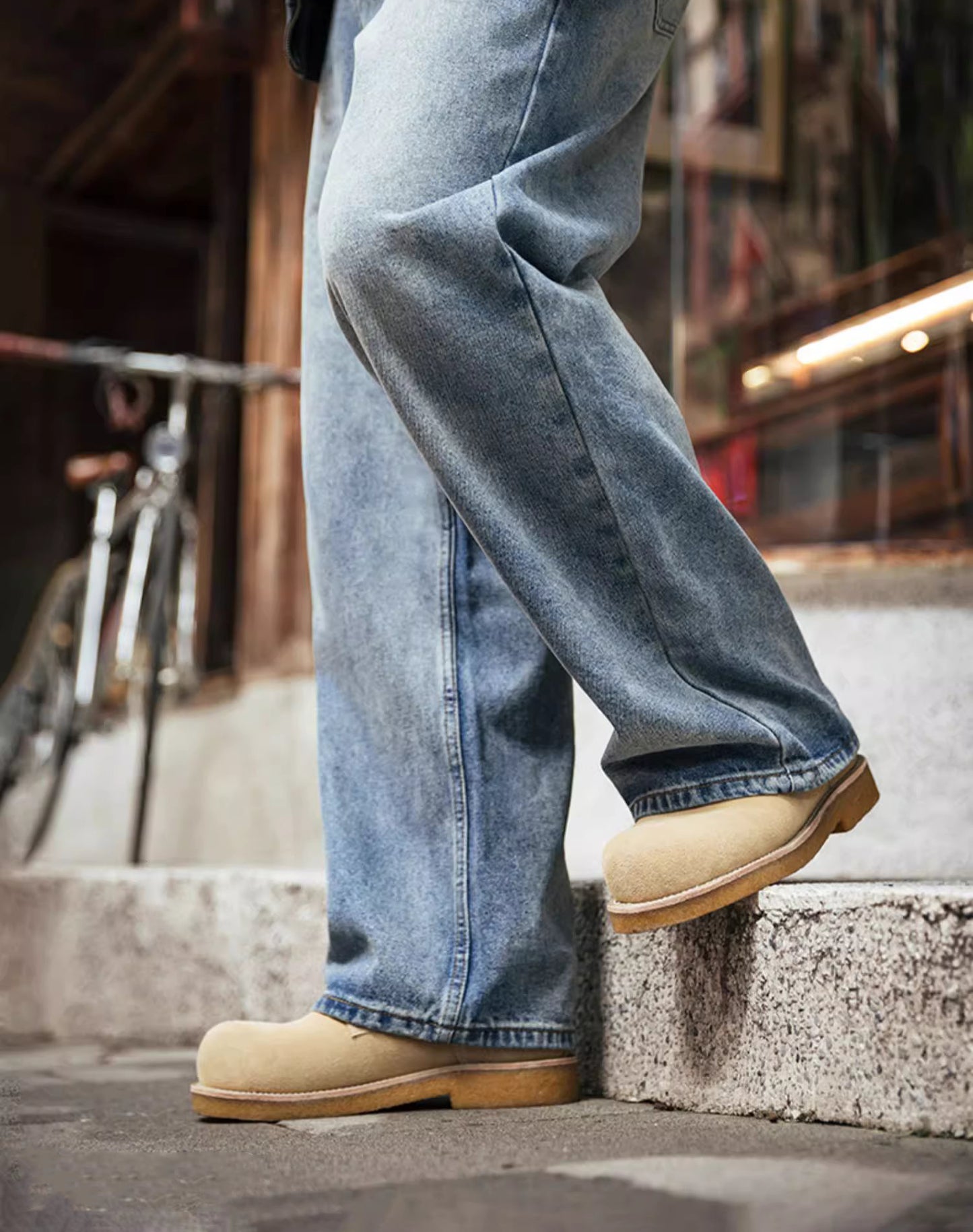 Derby Retro Martin Thick-Soled Height-Enhancing Big Toe Leather Men's Boot - Harmony Gallery