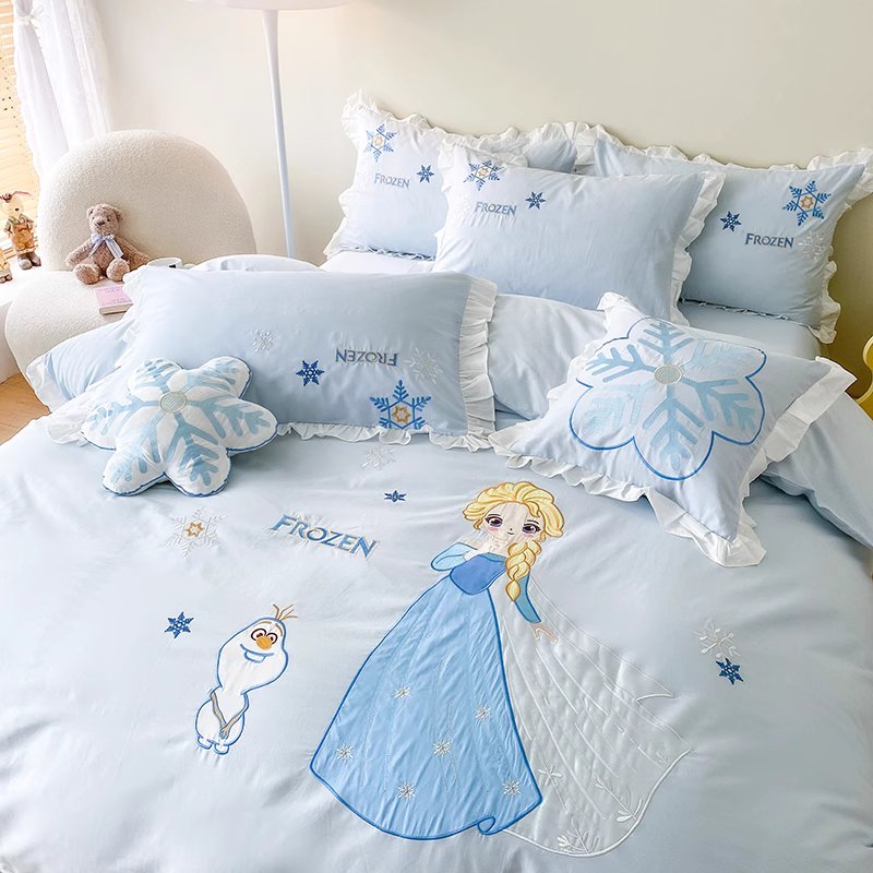 Disney Frozen Princess Elsa Cotton Washed Cotton Four-piece Bed Set - Harmony Gallery