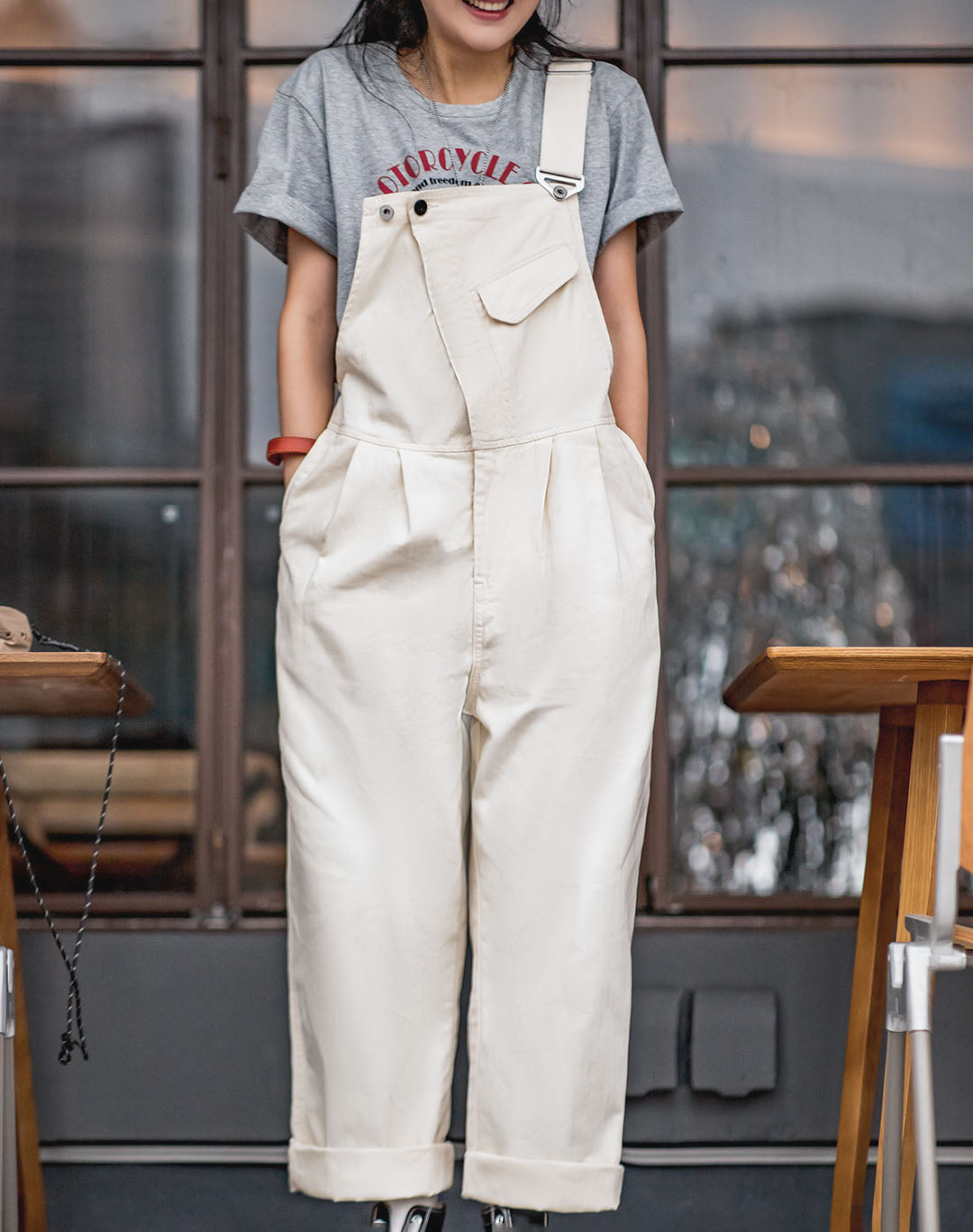 Retro Workwear Loose Straight Casual Women's Overall - Harmony Gallery