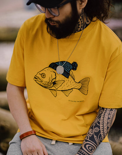 American Retro Deep Sea Fish Flocking Print Animal Men's T-Shirt - Harmony Gallery