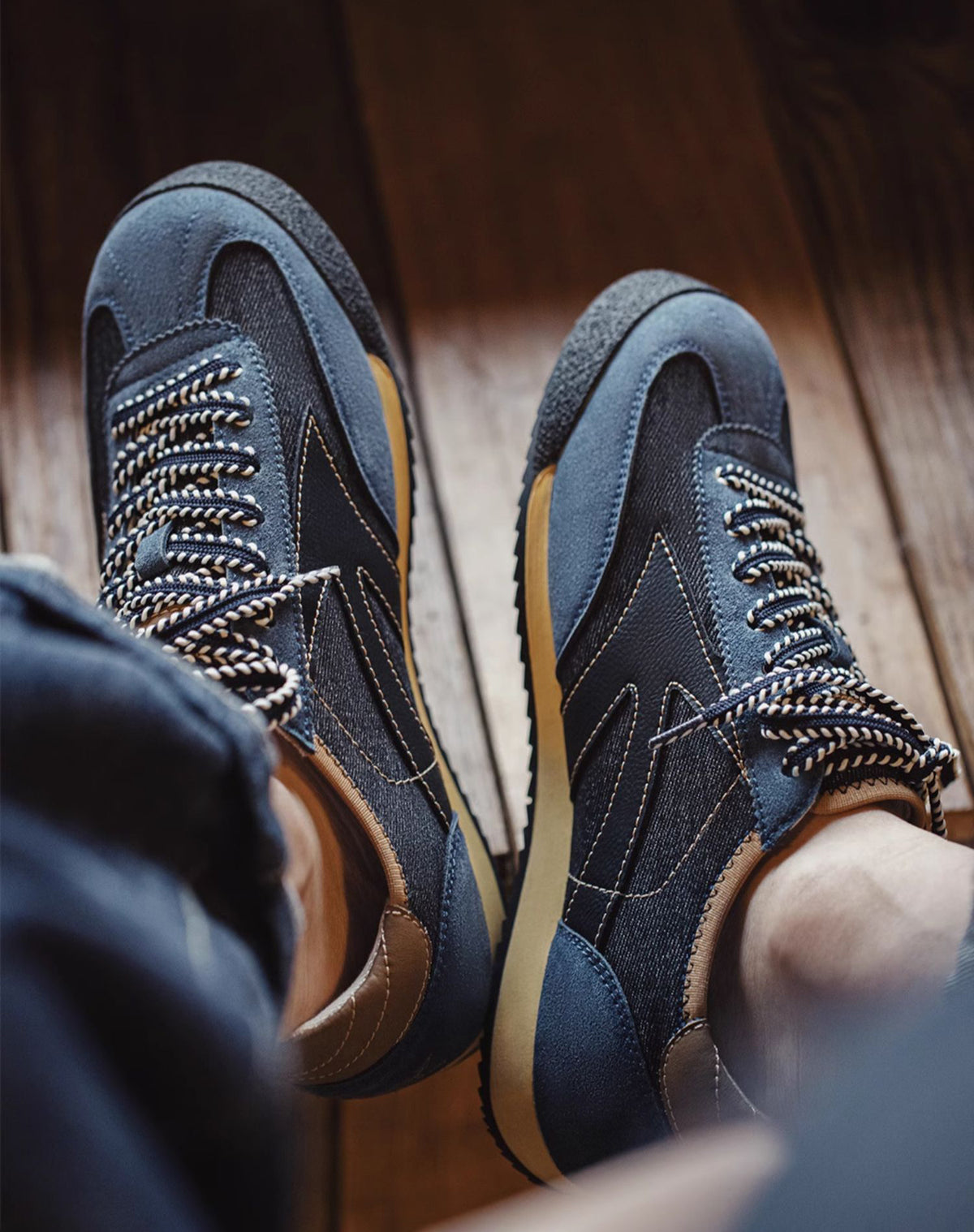 American Retro Jogging Forrest Gander Breathable Denim Men's Sports Shoes - Harmony Gallery