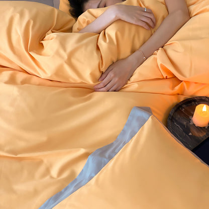 Light Luxury Pure Cotton Brushed Four-Piece Thickened Bed Set - Harmony Gallery