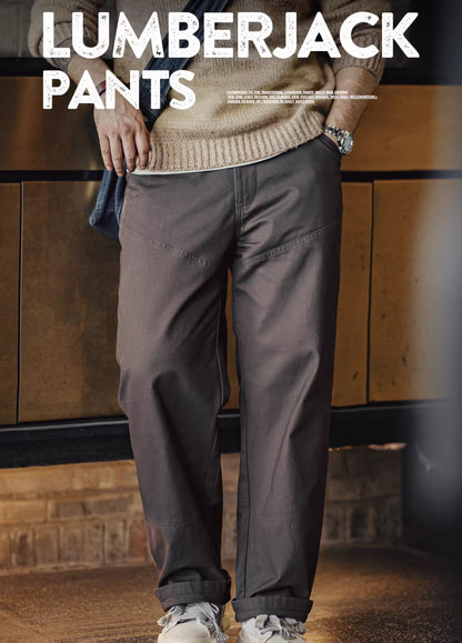 American Retro Clean Fit Logging Texture Sense Cotton Men's Trousers - Harmony Gallery