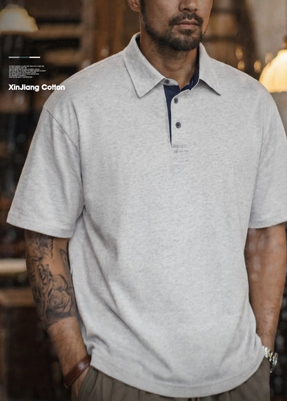 American Retro Polo Pure Cotton Heavyweight Premium Men's T-Shirt