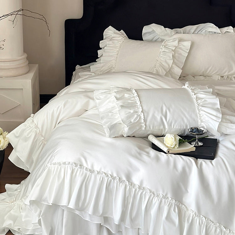 French Princess Skirt Romantic Long-Staple Four-Piece Pure Cotton Bed Set - Harmony Gallery