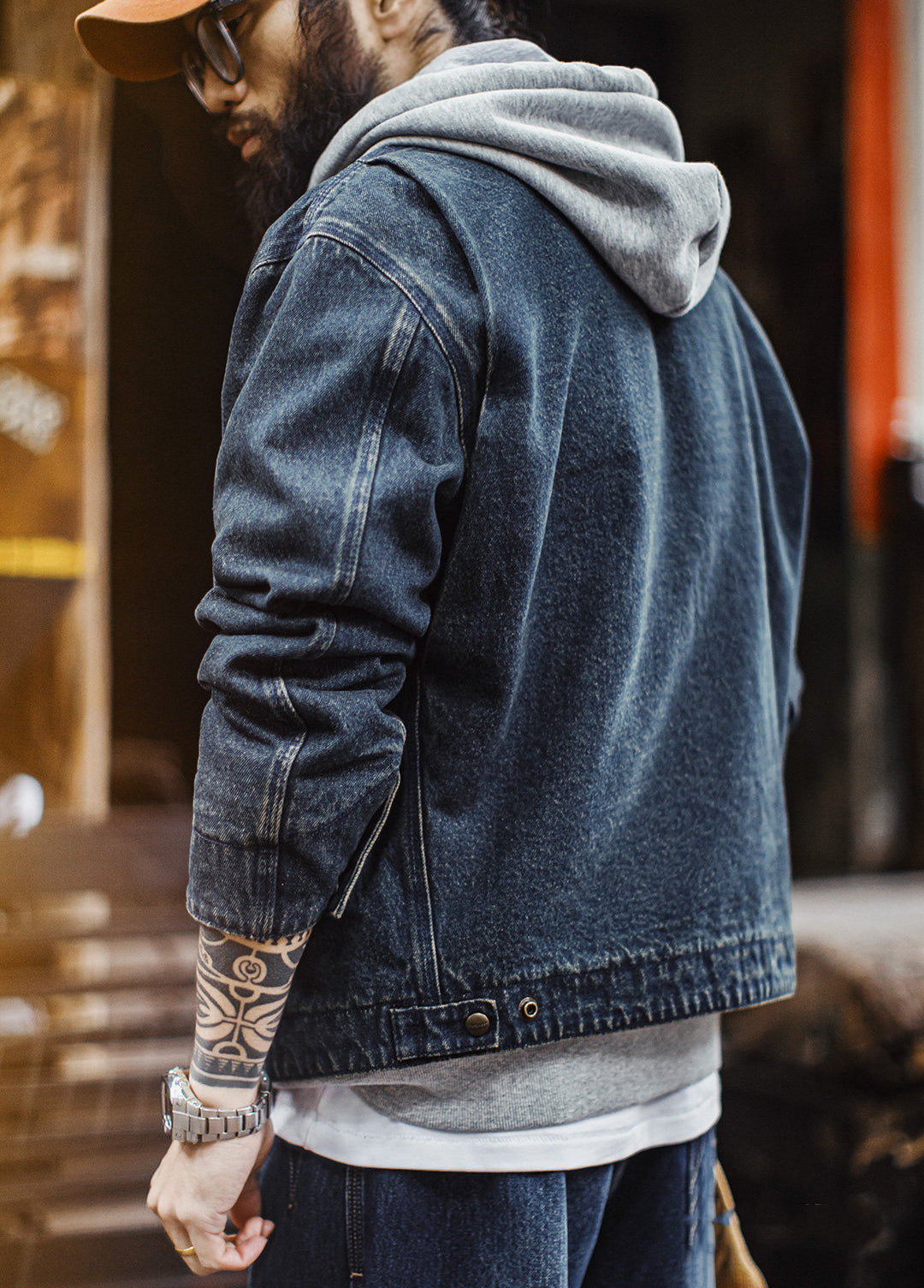 American Workwear Denim Detroit Washed Distressed Short Men's Jacket