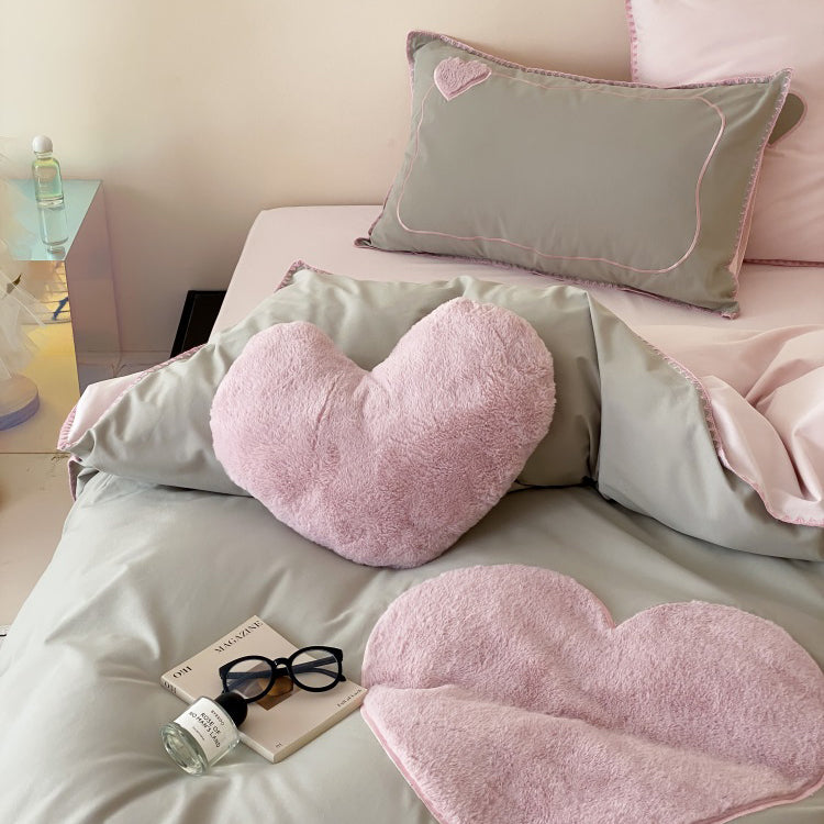 Girls Love Fall And Winter Thickened Brushed Four-piece Pure Cotton Bed Set - Harmony Gallery