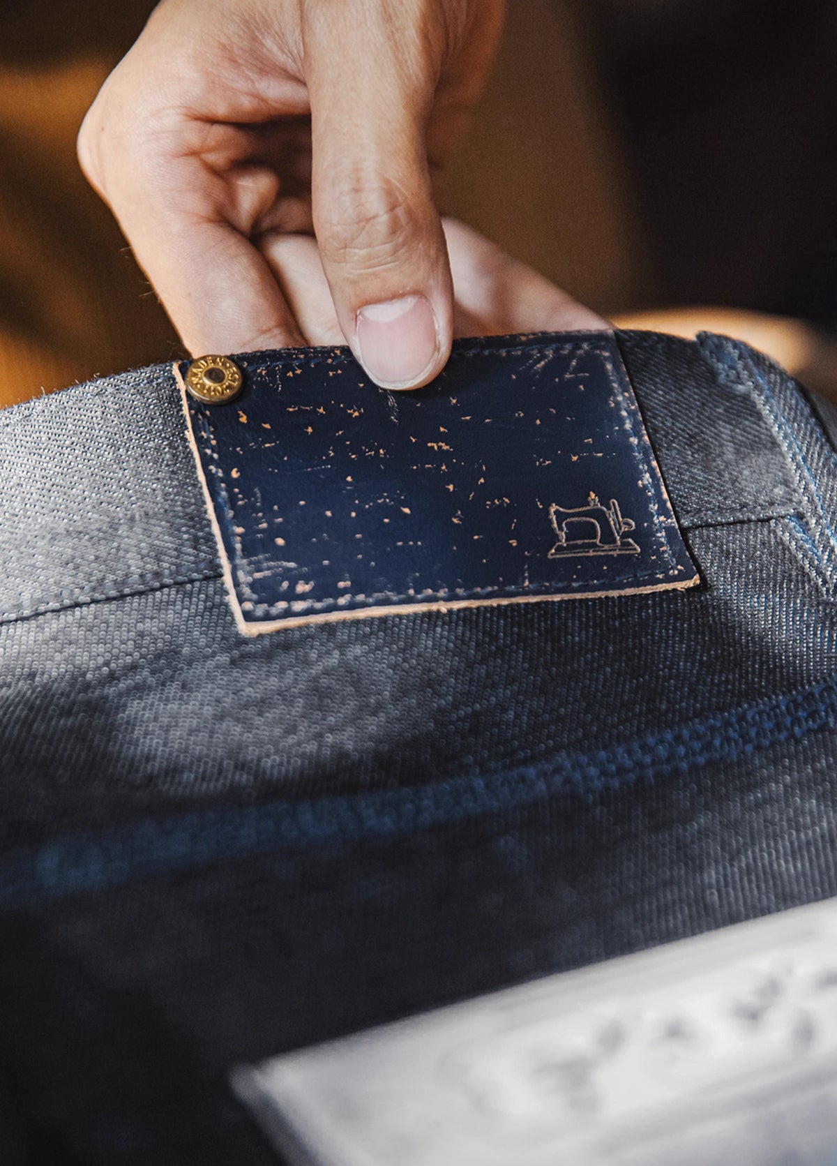 American Retro Pepper Salt Blue Raw Denim Straight Men's Jeans - Harmony Gallery